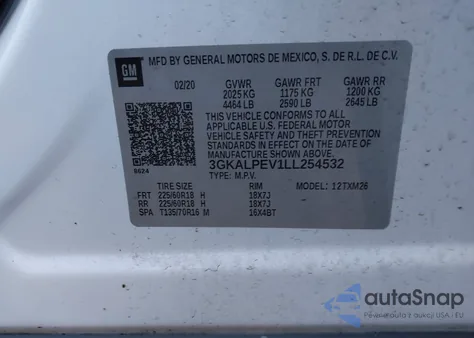 2020 GMC Terrain Fwd Slt from USA, damaged, VIN 3GKALPEV1LL254532